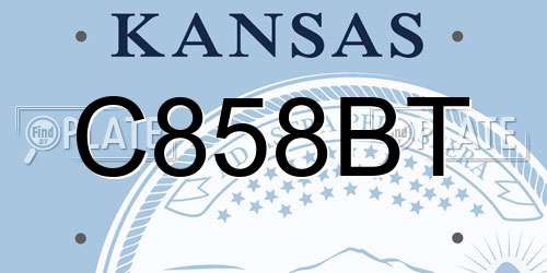 C858BT Kansas License Plate