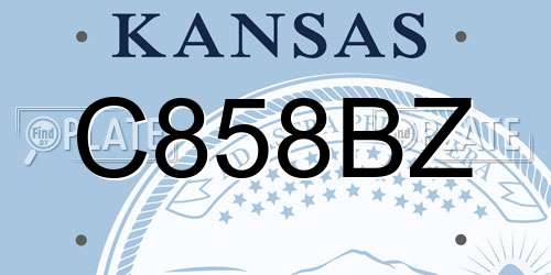C858BZ Kansas License Plate