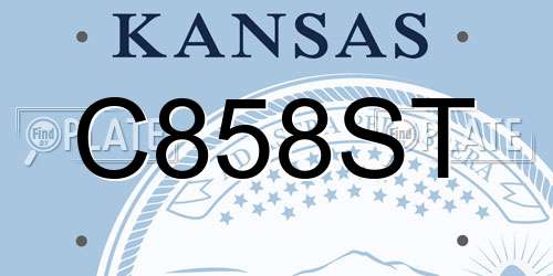 C858ST Kansas License Plate