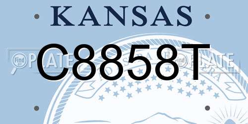 C8858T Kansas License Plate