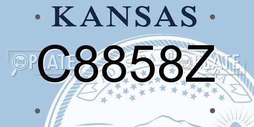 C8858Z Kansas License Plate