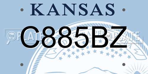 C885BZ Kansas License Plate