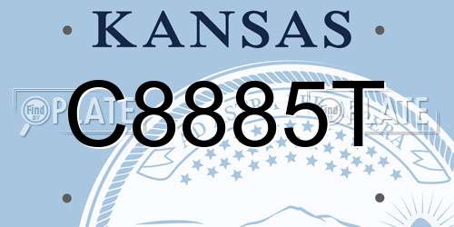 C8885T Kansas License Plate