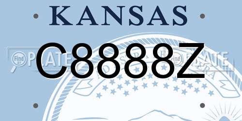 C8888Z Kansas License Plate
