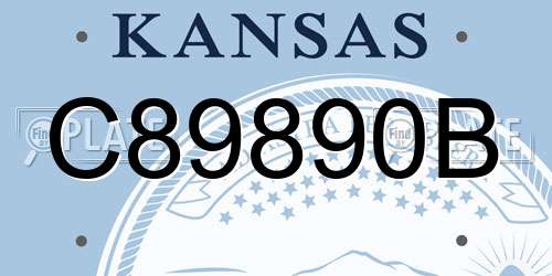 C89890B Kansas License Plate