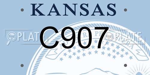 C907 Kansas License Plate