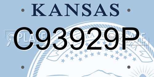 C93929P Kansas License Plate