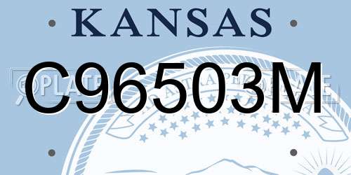 C96503M Kansas License Plate