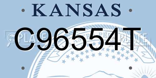 C96554T Kansas License Plate