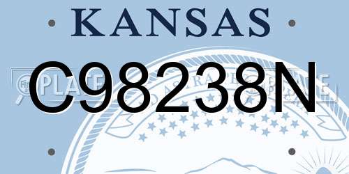 C98238N Kansas License Plate
