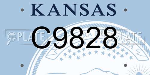 C9828 Kansas License Plate
