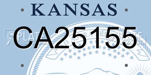CA25155 Kansas License Plate