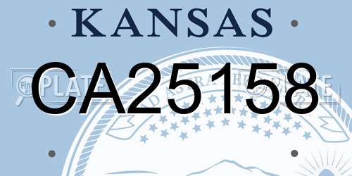 CA25158 Kansas License Plate