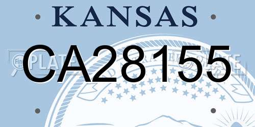 CA28155 Kansas License Plate