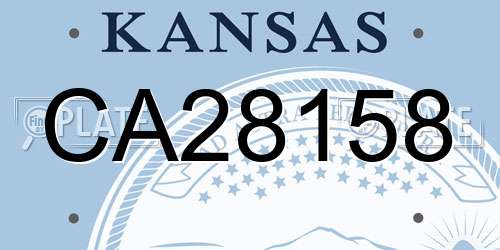 CA28158 Kansas License Plate
