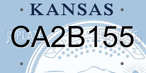 CA2B155 Kansas License Plate