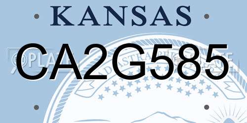 CA2G585 Kansas License Plate