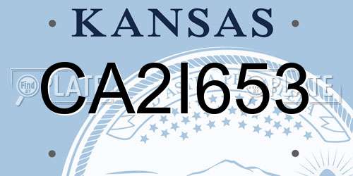 CA2I653 Kansas License Plate