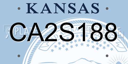 CA2S188 Kansas License Plate