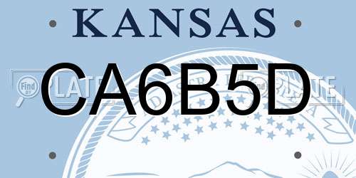 CA6B5D Kansas License Plate
