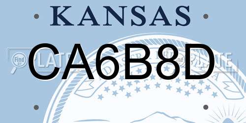 CA6B8D Kansas License Plate