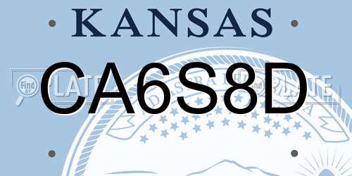 CA6S8D Kansas License Plate