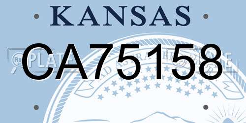 CA75158 Kansas License Plate