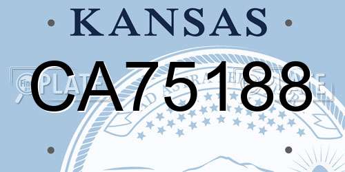 CA75188 Kansas License Plate