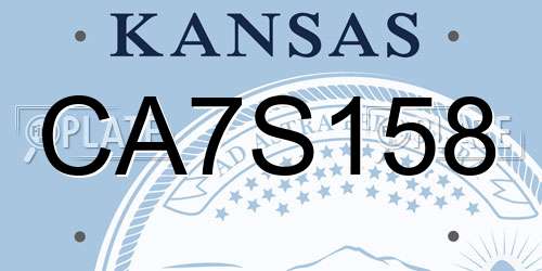 CA7S158 Kansas License Plate