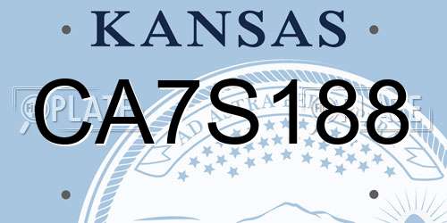 CA7S188 Kansas License Plate