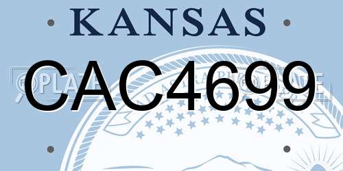 CAC4699 Kansas License Plate