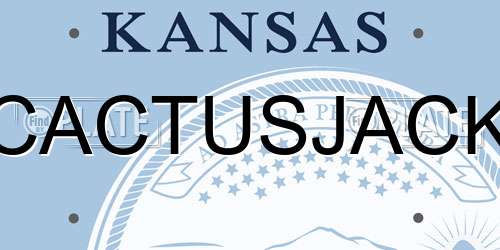CACTUSJACK Kansas License Plate