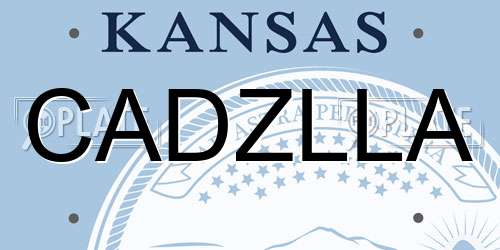 CADZLLA Kansas License Plate