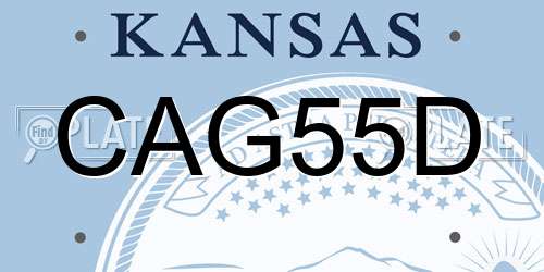 CAG55D Kansas License Plate