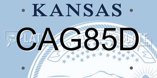 CAG85D Kansas License Plate