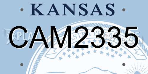 CAM2335 Kansas License Plate
