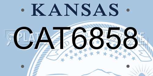 CAT6858 Kansas License Plate