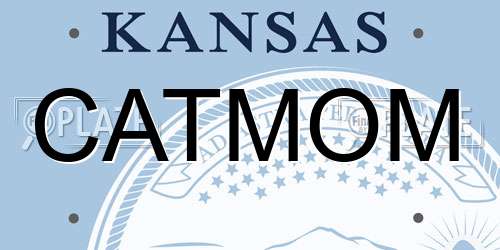 CATMOM Kansas License Plate