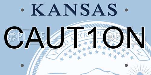 CAUT1ON Kansas License Plate