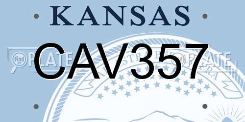 CAV357 Kansas License Plate