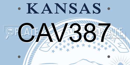 CAV387 Kansas License Plate