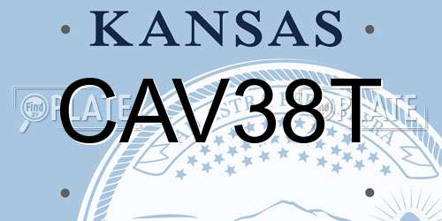 CAV38T Kansas License Plate