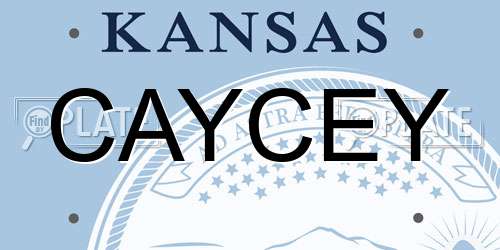 CAYCEY Kansas License Plate