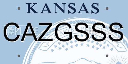 CAZGSSS Kansas License Plate