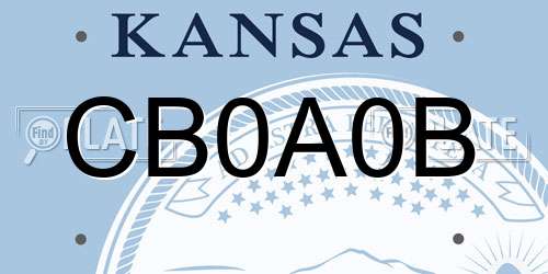 CB0A0B Kansas License Plate