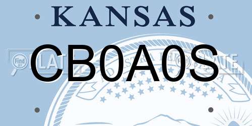 CB0A0S Kansas License Plate