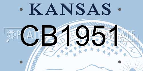CB1951 Kansas License Plate