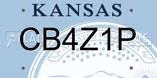 CB4Z1P Kansas License Plate