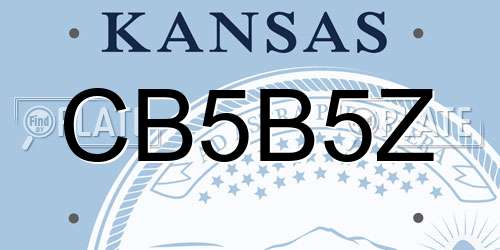 CB5B5Z Kansas License Plate
