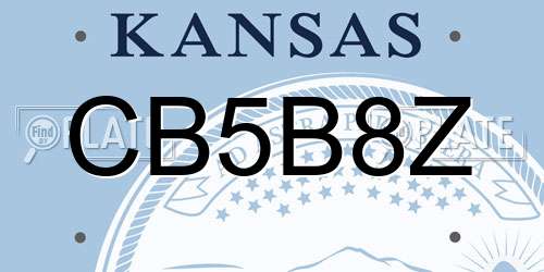 CB5B8Z Kansas License Plate